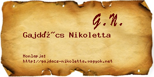 Gajdács Nikoletta névjegykártya
