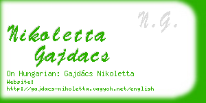 nikoletta gajdacs business card
